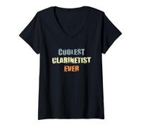 Femme Funny Clarinetist Clarinet Enthusiast T-Shirt avec Col en V