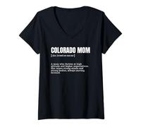 Femme Funny Colorado Mom Définition en Haute Altitude T-Shirt avec Col en V