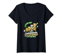 Femme Funny Compounding is The 8th Wonder Coin Mascotte T-Shirt avec Col en V