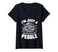 Femme Funny Cute Saying I Am Just A Pebble Kawaii Rock Femmes Hommes T-Shirt avec Col en V