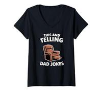 Femme Funny Dad Humour This and Telling Dad Blagues T-Shirt avec Col en V