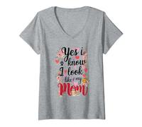 Femme Funny Daughter and Mom Saying Cool Mother's Day Citation T-Shirt avec Col en V