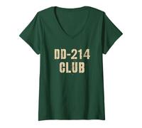 Femme Funny DD-214 CLUB Dad Alumni Warrior Fier de notre troupe T-Shirt avec Col en V