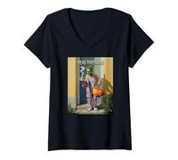 Femme Funny Dead Tired Dad Halloween Zombie Père T-Shirt avec Col en V