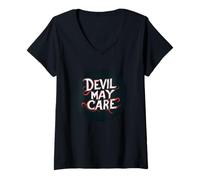 Femme Funny Devil pourrait vouloir dire « pour un look insouciant » T-Shirt avec Col en V