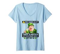 Femme Funny DIH St Patrick Day Blagues irlandaises Meme Paddys T-Shirt avec Col en V