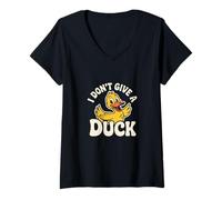 Femme Funny Do I Look Like I Give A Duck I Don't Give A Duck Meme T-Shirt avec Col en V