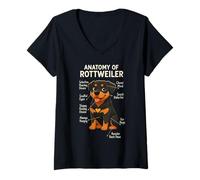 Femme Funny Dog Owner Anatomy of A Rottweiler T-Shirt avec Col en V