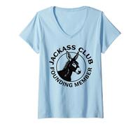 Femme Funny Donkey Sarcasm, Membre fondateur du Jackass Club T-Shirt avec Col en V
