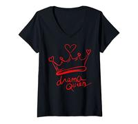 Femme Funny Drama Queen Drama Lover Gift T-Shirt avec Col en V