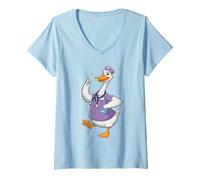 Femme Funny Duck Nurse Cute Duktor Goose in Scrubs RN LPN Health T-Shirt avec Col en V