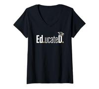 Femme Funny Ed.D. EDD Ed.ucateD. Doctoral Graduate Student T-Shirt avec Col en V