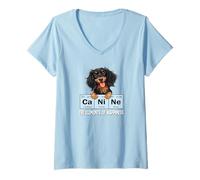 Femme Funny Elements Happiness Black Long Haired Dachshund Lover T-Shirt avec Col en V