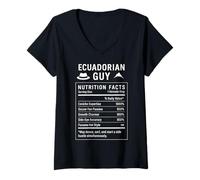 Femme Funny Equatorian Guy Equateur Roots T-Shirt avec Col en V