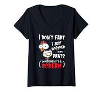 Femme Funny Farting Chicken Lover I Dont Fart I Whisper In My Gift T-Shirt avec Col en V