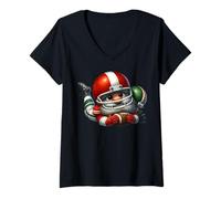 Femme Funny Football Gnome For Men And Boys Who Love Football T-Shirt avec Col en V