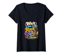 Femme Funny Geology Rocks Loupe géologue T-Shirt avec Col en V