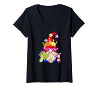 Femme Funny GNOME Dad in Bingo Player Costume for Men Bingo King T-Shirt avec Col en V