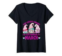 Femme Funny Gnomes for Women Legend Who are Born in March Birthday T-Shirt avec Col en V