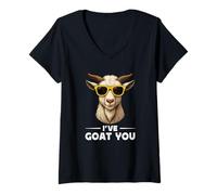 Femme Funny Goat Farming Farmer Joke Goat Pun I've Goat You T-Shirt avec Col en V