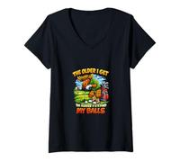 Femme Funny Golf Moose Plus Je vieillis T-Shirt avec Col en V