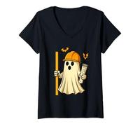 Femme Funny Halloween Civil Engineer Ghost Architect T-Shirt avec Col en V