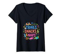 Femme Funny Hiking Outdoor Adventures Nature Loving T-Shirt avec Col en V