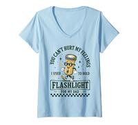 Femme Funny Hold The Flashlight Helper for Dad Père Child Humour T-Shirt avec Col en V