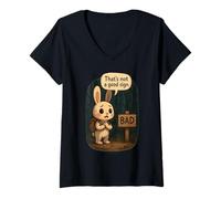 Femme Funny Humor Lapin Drôle Meme - That’s Not a Good Sign T-Shirt avec Col en V