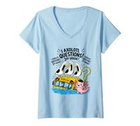 Femme Funny I Axolotl Questions 3e année Pun Class Seagull Scream T-Shirt avec Col en V