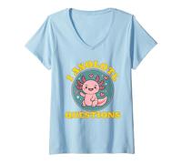 Femme Funny I Axolotl Questions Enfants Filles Femmes Garçons Salamandre T-Shirt avec Col en V