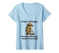 Femme Funny I Bury Things Maybe Plants Maybe People T-Shirt avec Col en V