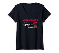 Femme Funny I Hate Valentines Day Anti Valentines Day Cadeau T-Shirt avec Col en V