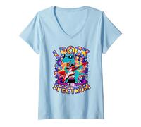 Femme Funny I Rock The Spectrum Support pour professeur d'autisme T-Shirt avec Col en V