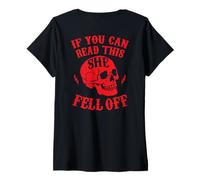 Femme Funny If You Can Read This She Fell Off Moto Biker T-Shirt avec Col en V