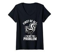 Femme Funny Introverti First of All Im Not The Problem T-Shirt avec Col en V