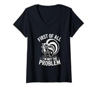 Femme Funny Introverti First of All I'm Not The Problem T-Shirt avec Col en V