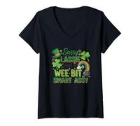 Femme Funny Irish St. Patrick's Day Sassy Lassie T-Shirt avec Col en V