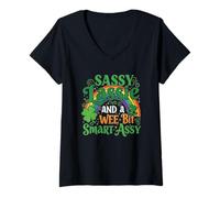 Femme Funny Irish St. Patrick's Day Sassy Lassie T-Shirt avec Col en V
