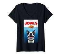 Femme Funny Jowls Thanksgiving Akita and Turkey T-Shirt avec Col en V