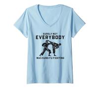 Femme Funny Karaté Surely Not Everybody Was Kung Fu Fighting T-Shirt avec Col en V