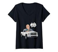 Femme Funny Lock EM UP Hit The Road Dude Design propriété privée T-Shirt avec Col en V