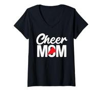 Femme Funny Loud Proud Cheer Mom Mama Cheerleading T-Shirt avec Col en V