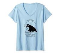 Femme Funny Mammut Stone Age Ice Age Design Préhistorique T-Shirt avec Col en V