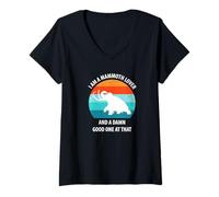 Femme Funny Mammut Stone Age Ice Age Design Préhistorique T-Shirt avec Col en V
