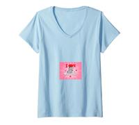 Femme Funny Mammut Stone Age Ice Age Design Préhistorique T-Shirt avec Col en V