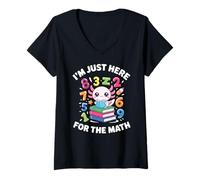 Femme Funny Math Day Preschool Number Day Kids Maths T-Shirt avec Col en V