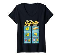 Femme Funny Math Infinite Energy Cat et génie mécanique T-Shirt avec Col en V