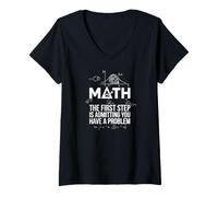 Femme Funny Math The First Step is Admitting You Have a Problem T-Shirt avec Col en V