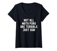 Femme Funny Maths Teacher Joke Math Puns Back to School T-Shirt avec Col en V